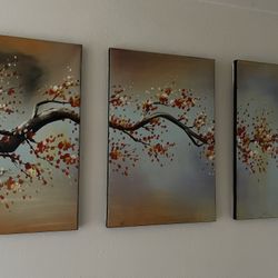 3 Pieces Printed Canvas Frame Wall Art