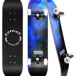 Skateboards- Standard Skateboards for Beginners Kids Boys Girls Teenager- 31''x 8''Canadian Maple Cruiser Pro Skate Board, Skateboards