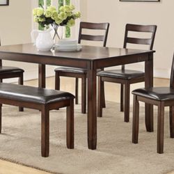 Dining Table + 4 Chairs & Bench