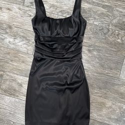 Elegant Black Satin Dress