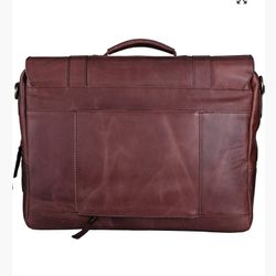 Ladderback Leather Messenger Bag for Men, Logan, Leather Briefcase, Chestnut