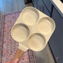 4-Cup Egg Pan – Nonstick Breakfast Pan w/ Wood Handle (Pancakes, Eggs)