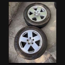 2 — 255/55r18 5x5 5x127 Jeep Grand Cherokee Wrangler Wheels Rims Good 80% Treads Tires!!!!!!