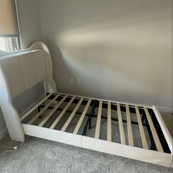 Twin bed upholstered bed frame- Like New