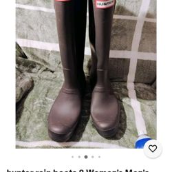 Hunter Boots Women's Tall Grey Sz 8 Rain Shoes