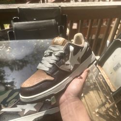 A Bathing Ape Bape SK8 Sta Brown Ivory