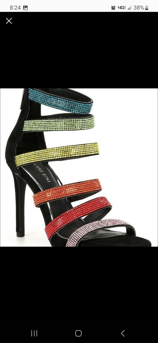 Gianni Bini Rainbow Rhinestone Heels
