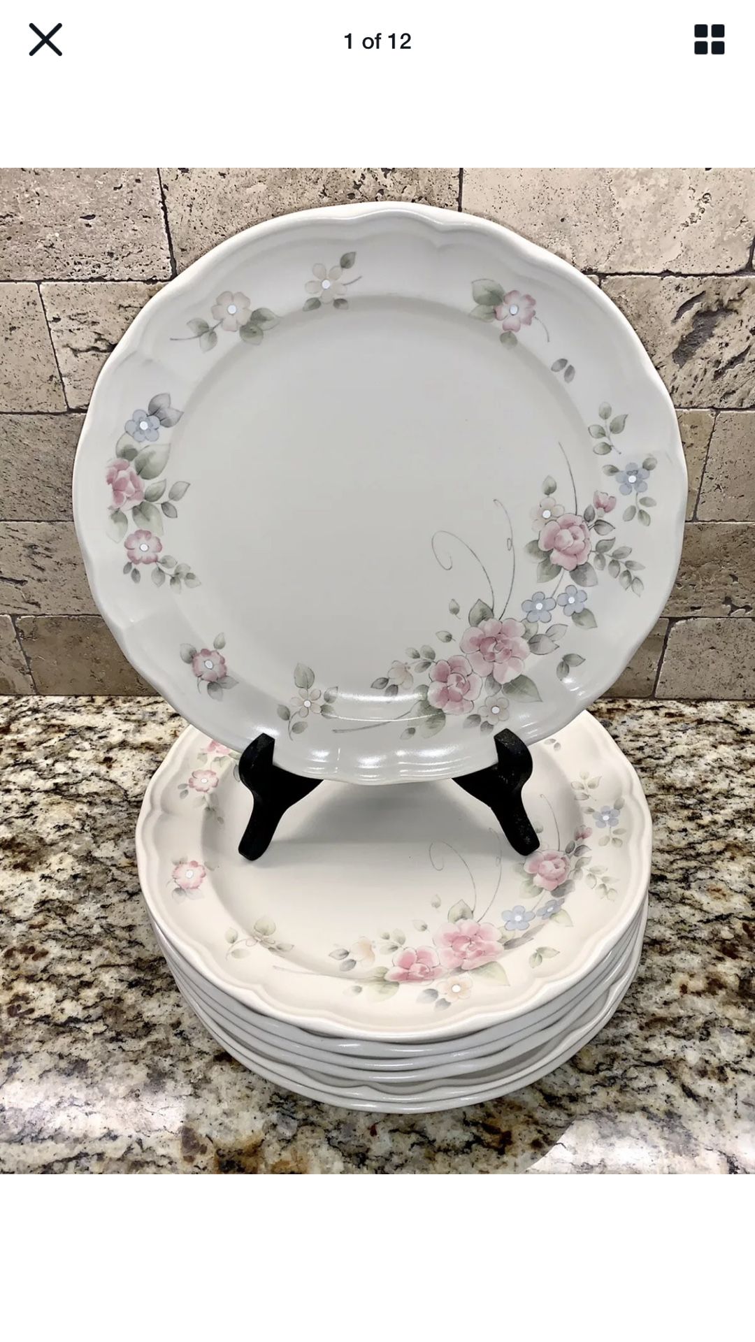 Pfaltzgraff Tea Rose Stoneware China Collection 12 Place Settings