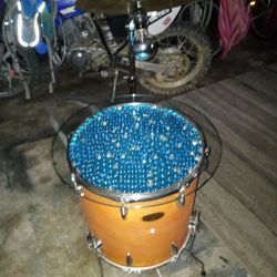 One Of A Kind Drum Tom End Table With Cymbal Floor Lamp