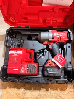 M18 FUEL ONE-KEY 18V Lithium-Ion Brushless Cordless 1/2 in. Impact Wrench with Friction Ring + 5.0 Battery & Charger