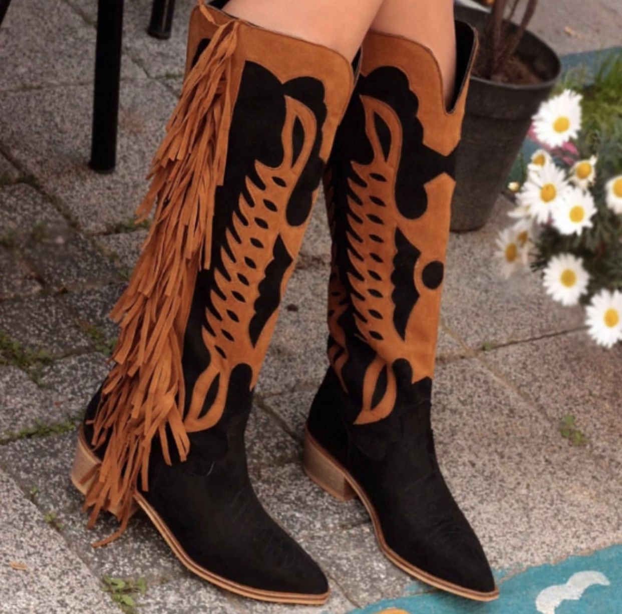 Fringe Knight Boots Mujer Zapatos
