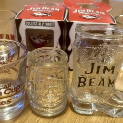 7 Jim Beam Racing Shot Glasses (CLEAN/Great Condition)