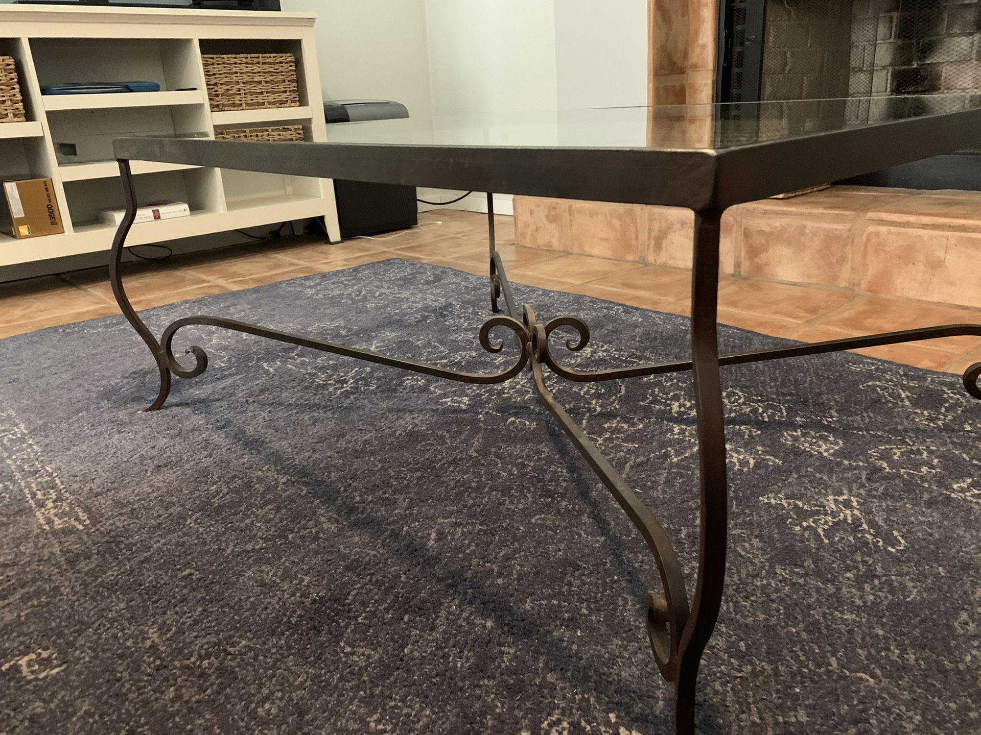 Solid iron coffee table