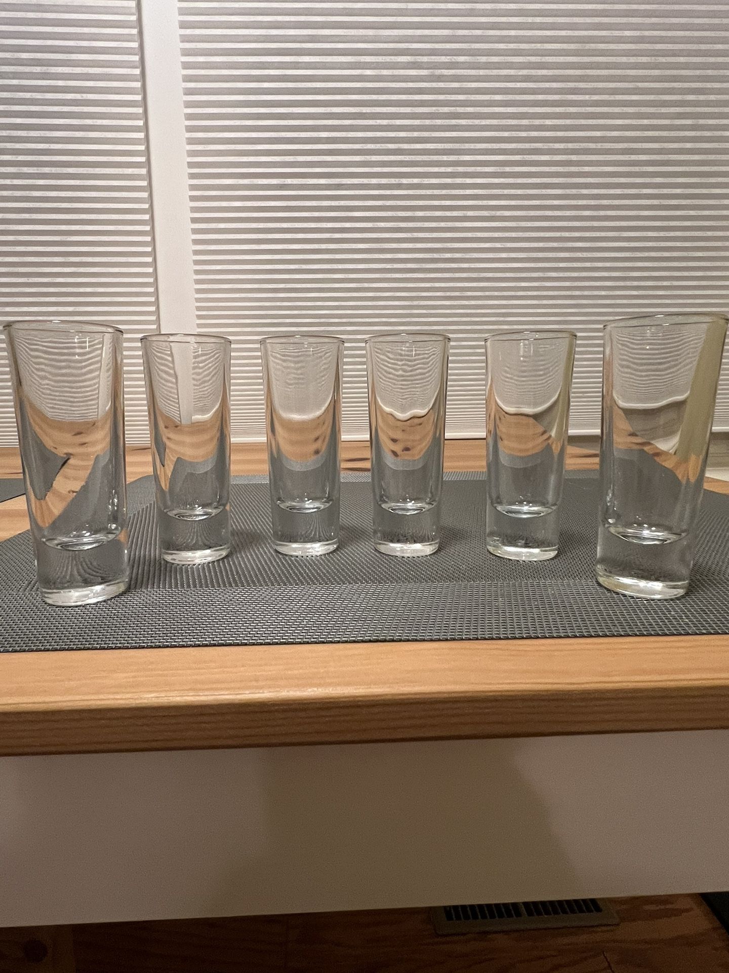 Set Of Six (6) Tall Shot Glasses (Shooter Glasses)