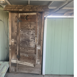 Rustic Outdoor Bathroom / Outhouse with Toilet & Sink