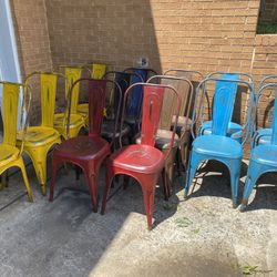 Rustic mechanic metal chairs authentic look!! $25 Each