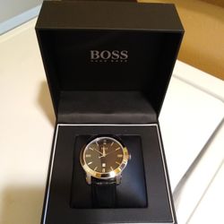 Boss man watch with leather belt