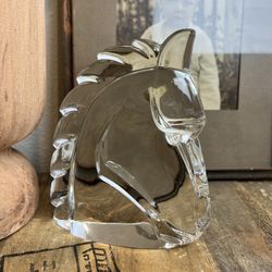 Beautiful Vintage Crystal Horse Bust Head Glass 