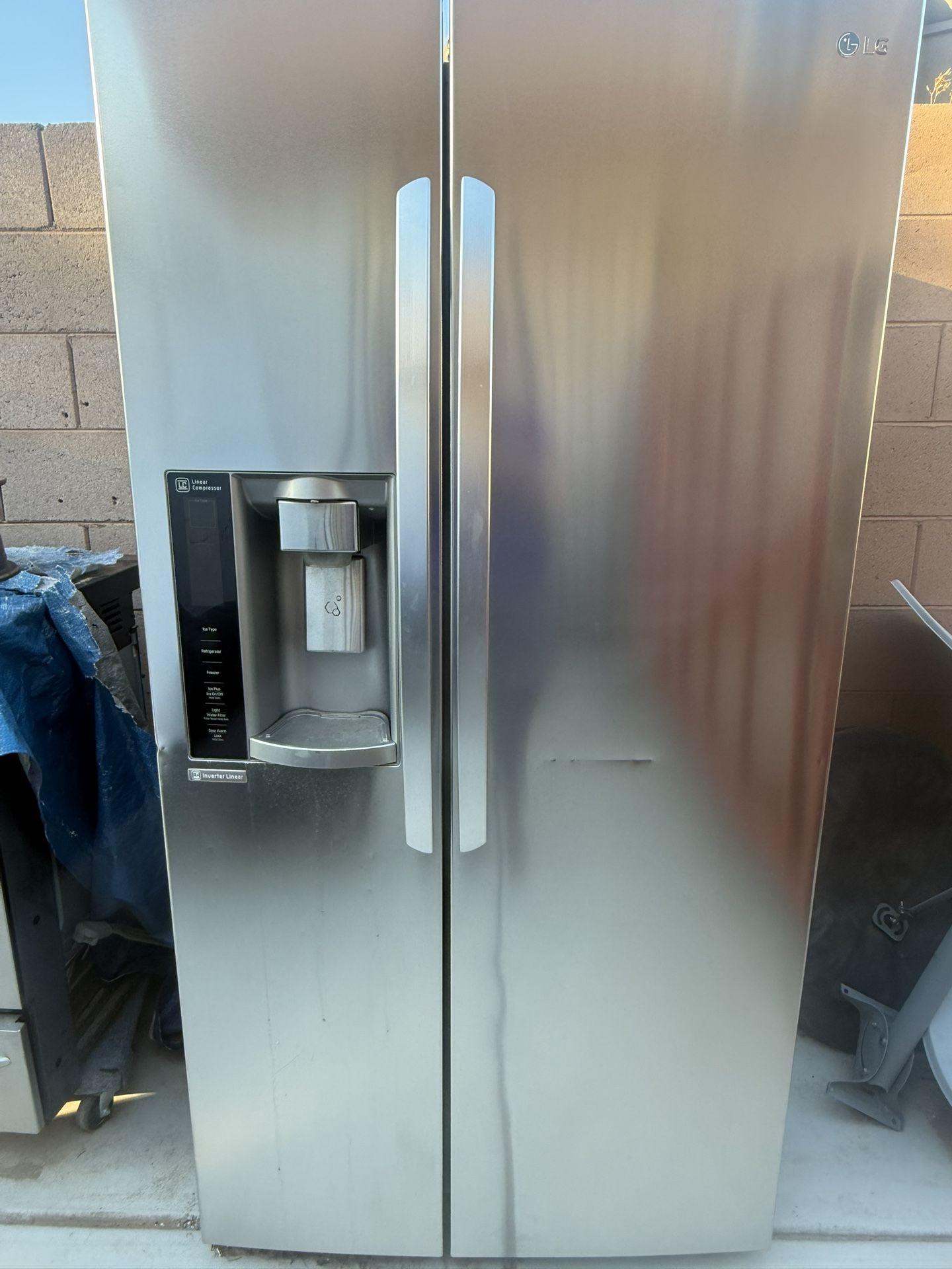 LG Side By Side Stainless Steel Refrigerator Freezer For Parts