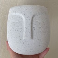 Speckled Textured Ceramic Face Vase