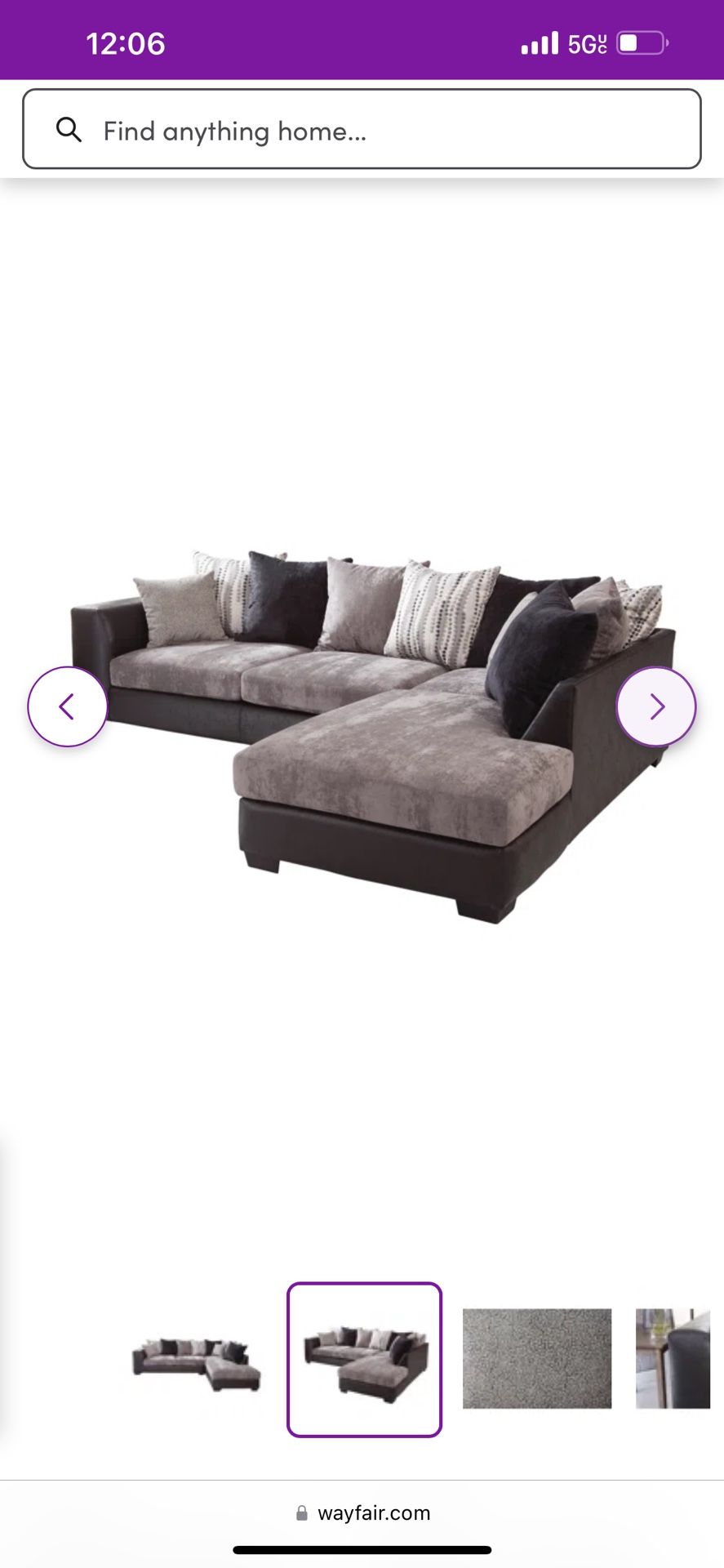Grey sectional