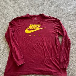 NIKE Usc Icon LS Tee" Men’s Maroon Gold T-Shirt Sz XL