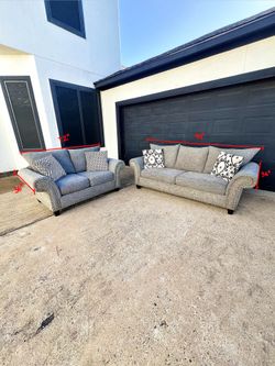 Dark Gray 3 Seater With Love Seat