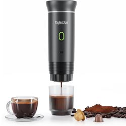 KEJECTOR Portable Espresso Maker – Travel‑Ready, Car‑Friendly, Capsule + Ground Coffee Compatible!