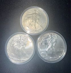 2010-11 American Silver Eagle Coins – Lot of 3