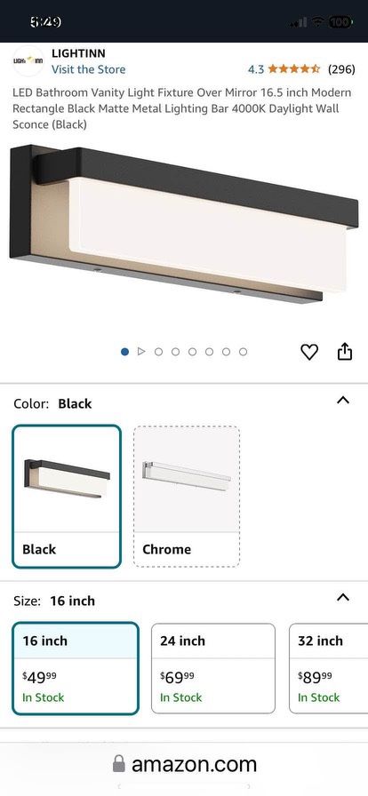 LED Bathroom Vanity Light 16.5”