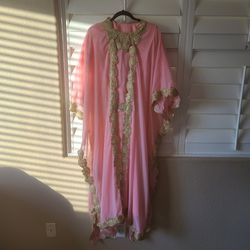 Pink And Gold Abaya Dress