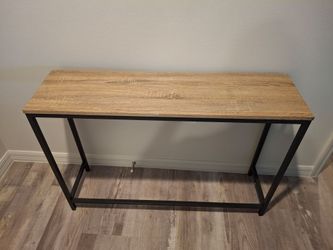 Industrial Console Table Wood Top Metal Frame