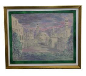 Twilight Medina, Pastel Painting  by Marion Webb