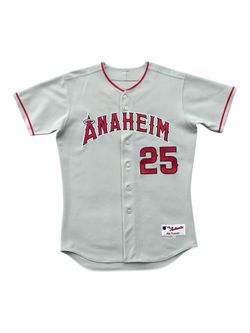 Anaheim Angels Troy Glaus 2002 World Series gray jersey majestic Size 44 Large