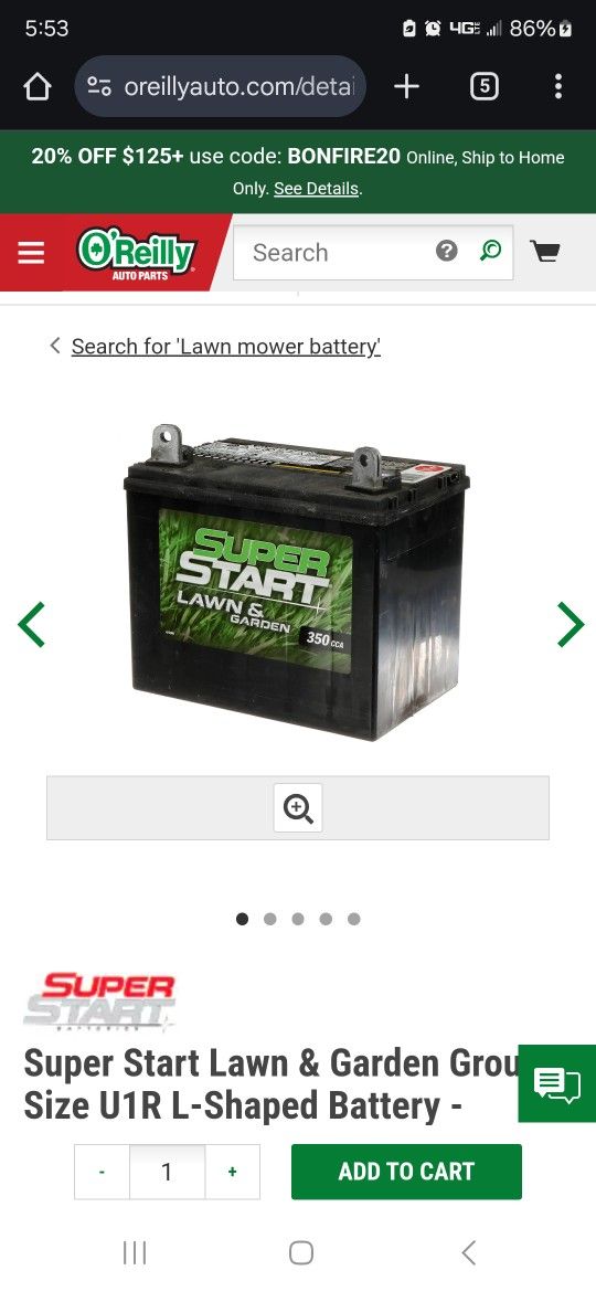 Lawn Mower Battery