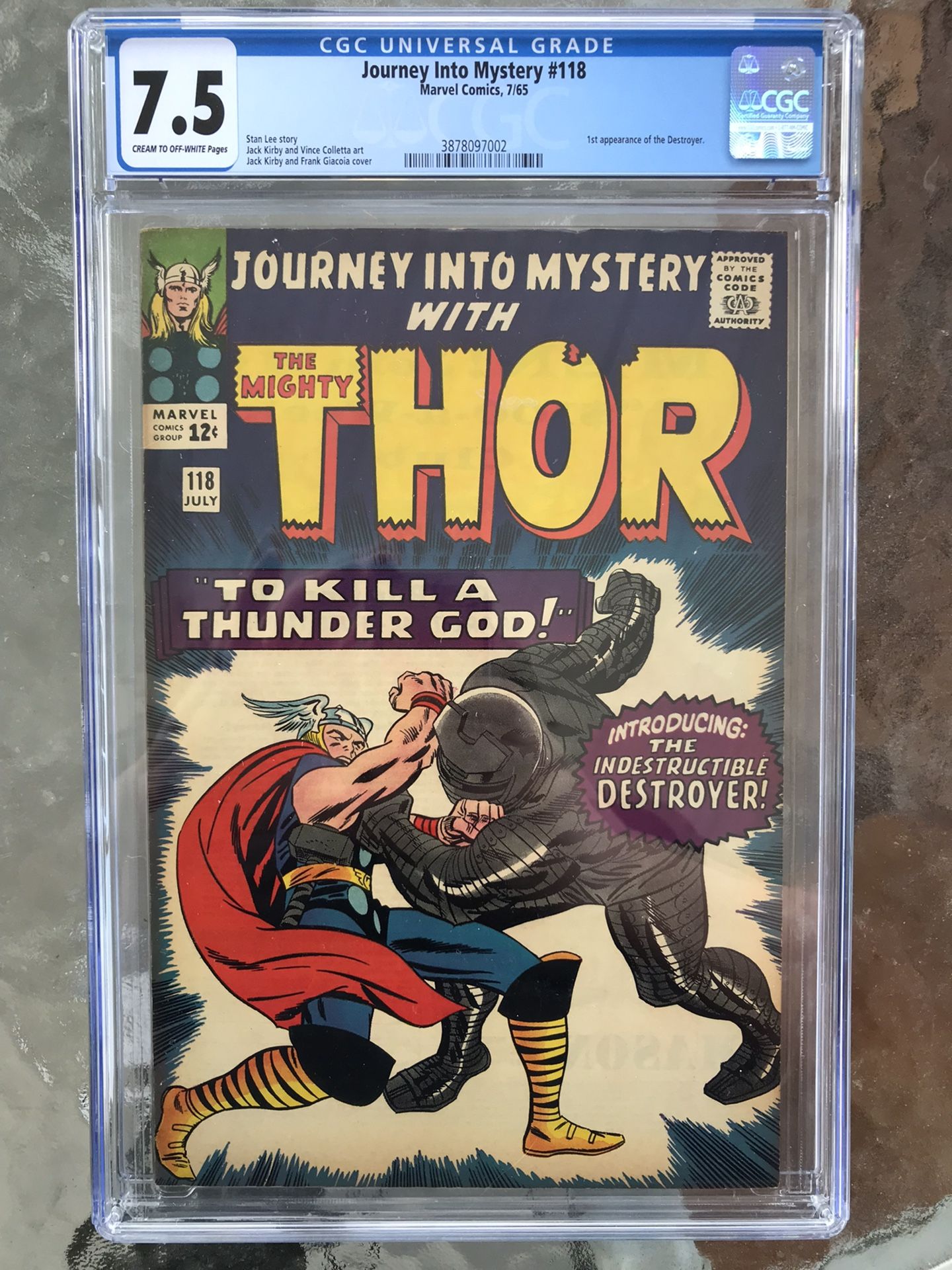 Journey Into Mystery #118 (1965) CGC 7.5 — 1st appearance of the Destroyer