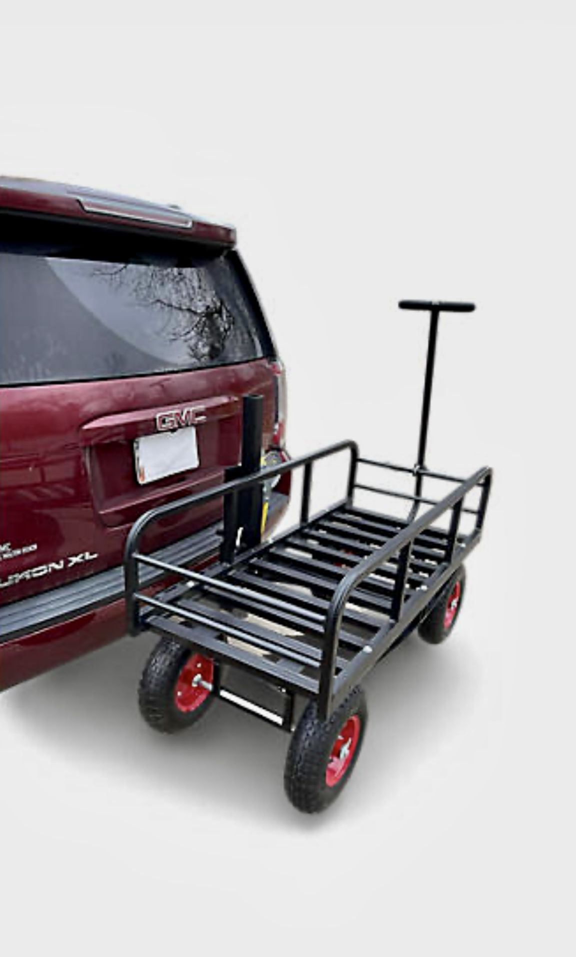 New Hitch-n-Go Vehicle Hitch Mounted Wheeled Cargo Carrier Cart, Powder Coat Welded Aluminum Wheels