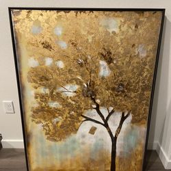 Sparkly Golden Tree Painting