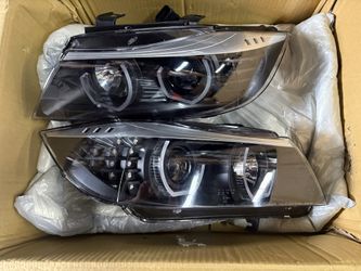 Fixed 2005 - 2008 BMW 3-series headlights black housing led / projector farros Luces micas 