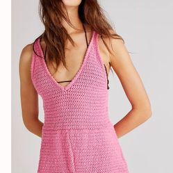 New Free People Crochet Romper Size Medium 