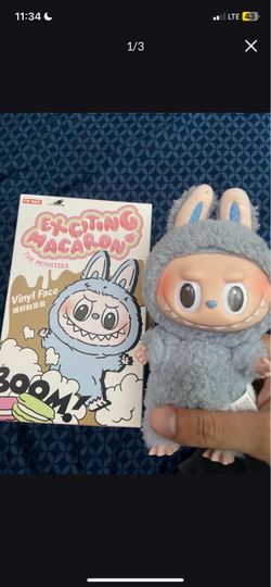 Exciting macaroon sea salt blue labubu authentic