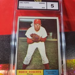 1961 Topps #20 Robin Roberts Philadelphia Phillies UCG 5 EX.