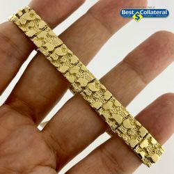 14k Gold Nugget Bracelet 