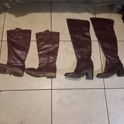 knee highs and over the knee women's leather boots
