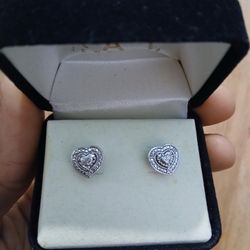 Women Diamond HEART Earrings New