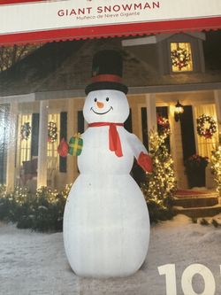 Christmas Holiday Time Giant Snowman 10 Ft New In Sealed Box
