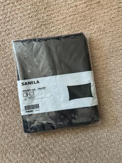 IKEA Sanela 16x26” Pillow Cover Dark Grey 004.167.49 x3