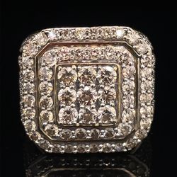 10KT Yellow Gold Diamond Ring 15.20g Size 10 180646