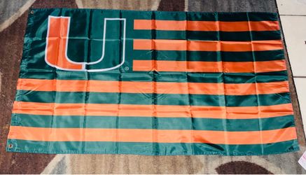 Miami hurricanes double sided 3x5 Flag