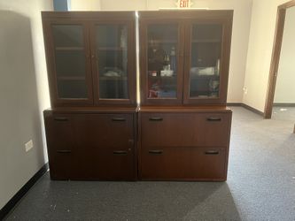 China Cabinet x3 - Wood & Glass 